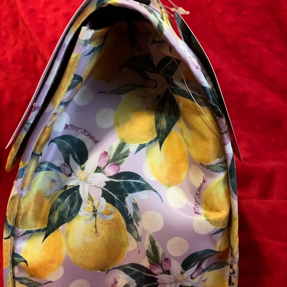 Betsey Johnson lemon lunch tote.